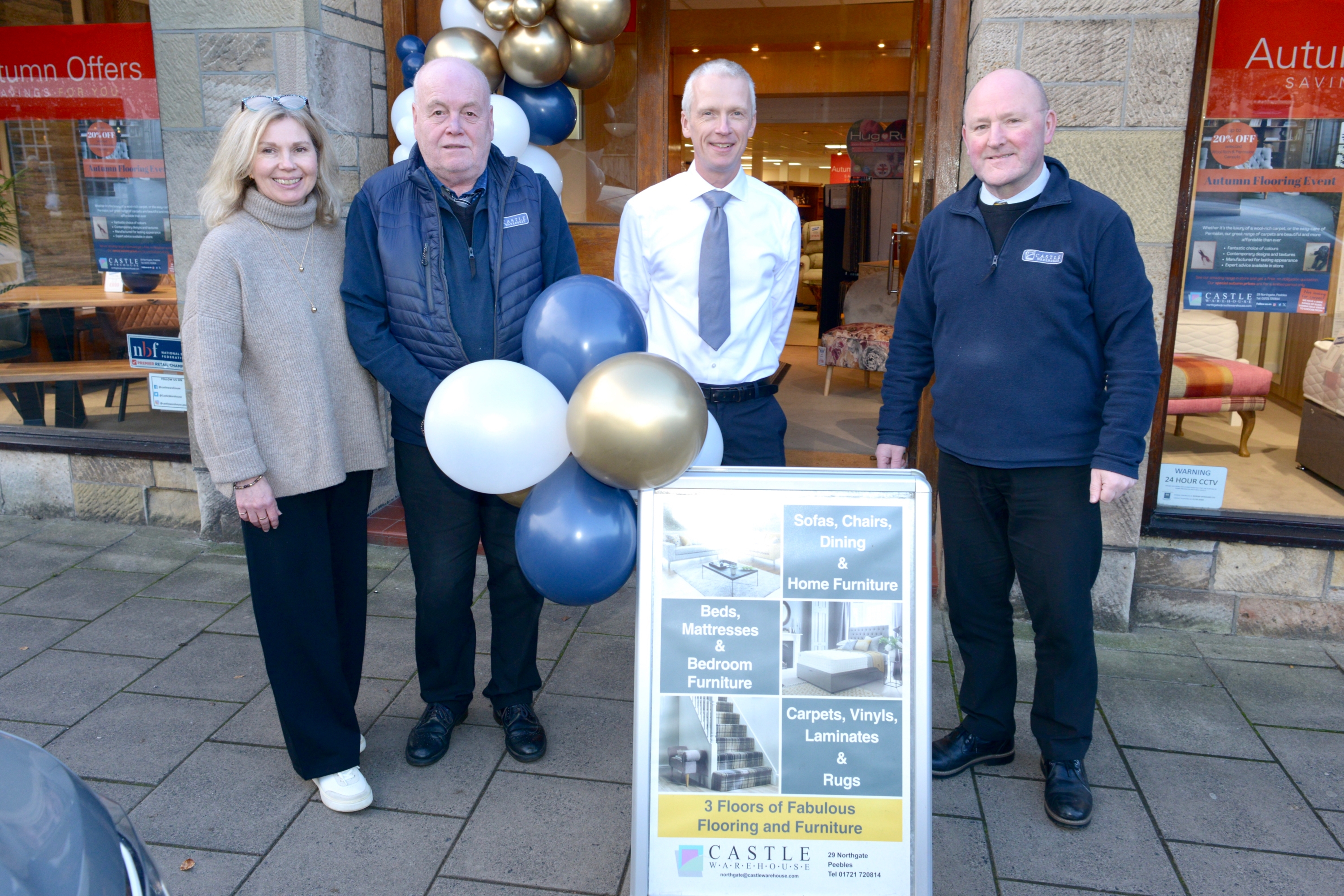 Kate Jones Chris Green Robert Finlayson and Colin Millar at Castle Warehouse